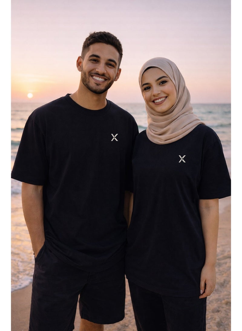 NOMAiX Essential Oversized T-Shirt | Logo Chest Print | Oversized Drop Shoulder | Unisex Streetwear | Made in UAE - Image 3