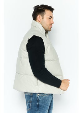Asos Design Men Plain Puffer Jacket Vest, Light Grey  - Image 3