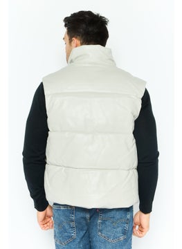 Asos Design Men Plain Puffer Jacket Vest, Light Grey  - Image 2