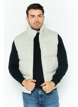 Asos Design Men Plain Puffer Jacket Vest, Light Grey  - Image 1