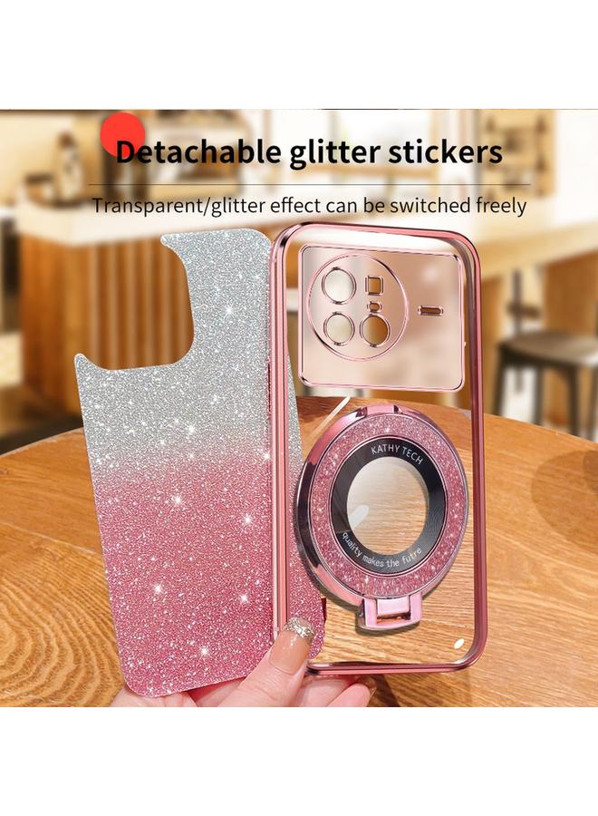 إيروريكس جراب لهاتف vivo X80، جراب دائري من مادة TPU بحامل لامع متدرج مطلي - Image 4