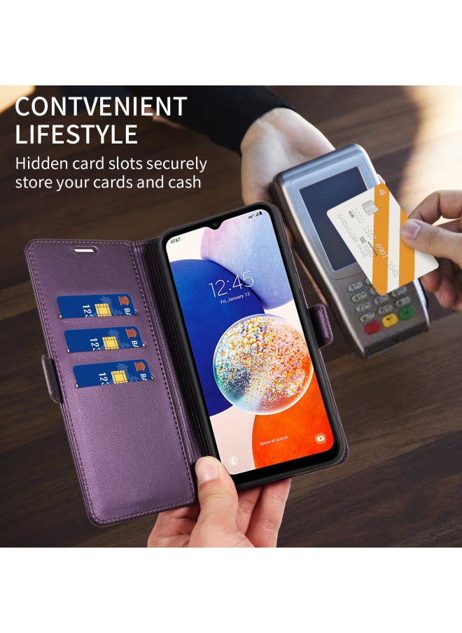 ماركة غير محددة - حافظة جلدية قابلة للطي لهاتف Redmi 13C حافظة هاتف Redmi Note13Pro لهاتف Xiaomi13T بإبزيم جانبي A2 - اللون: أخضر داكن - الموديل المطبق: Red Rice Note 9 (الإصدار الأجنبي) - Image 1