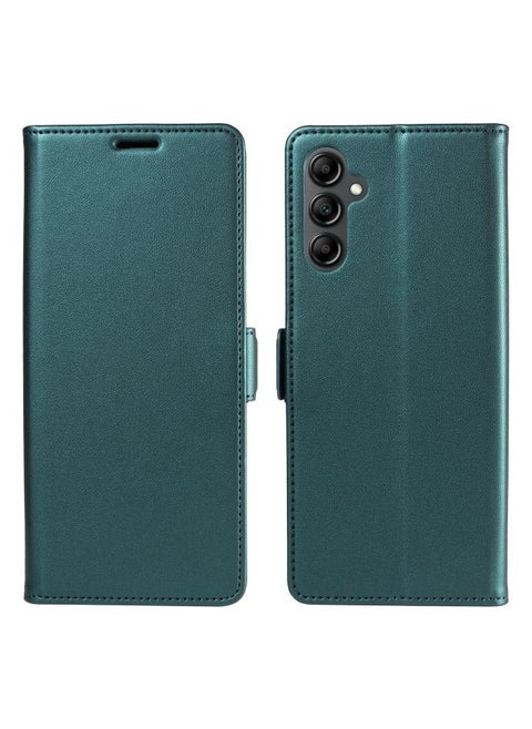 حافظة جلدية قابلة للطي لهاتف Redmi 13C حافظة هاتف Redmi Note13Pro لهاتف Xiaomi13T بإبزيم جانبي A2 - اللون: أخضر داكن - الموديل المطبق: Red Rice Note 9 (الإصدار الأجنبي)