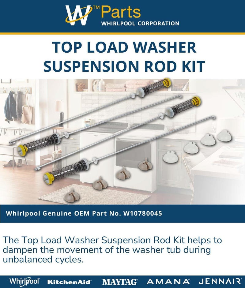 Whirlpool ويرلبول W10780045 تعليق بديل W10821956 W10537443 W10780053 والمزيد معدن - Image 4