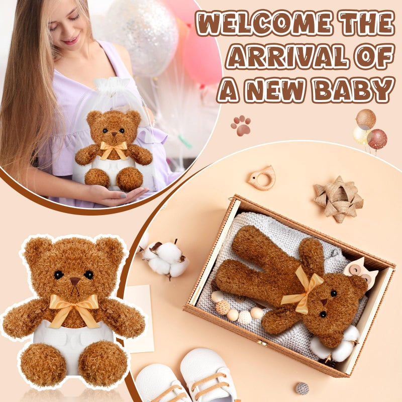 Seenelling 6 Sets Bear Blindfolded Diaper Changing Coed Baby Shower Games Kit Baby Dolls Bears Diapers for Bridal Shower Gender Reveal Games Prizes Gifts for Adults Boys Girls (Tan) - Image 5