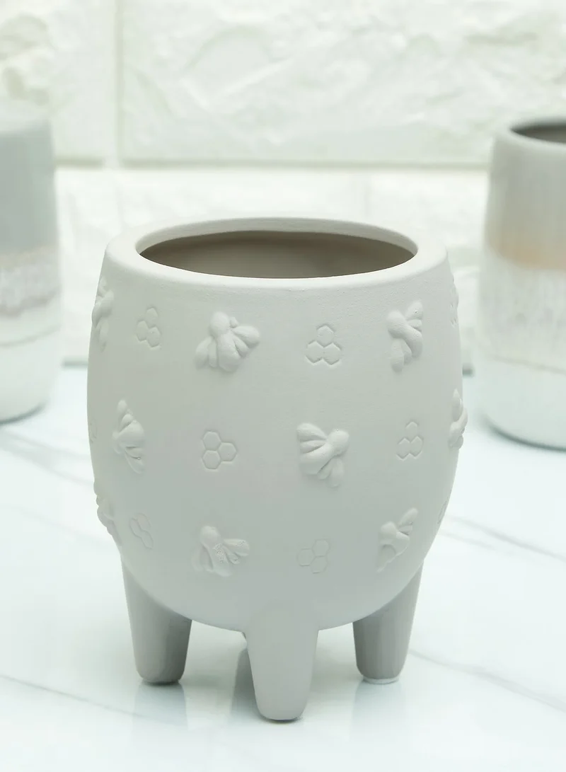 Sass & Belle Leggy Cement Planter With Bees