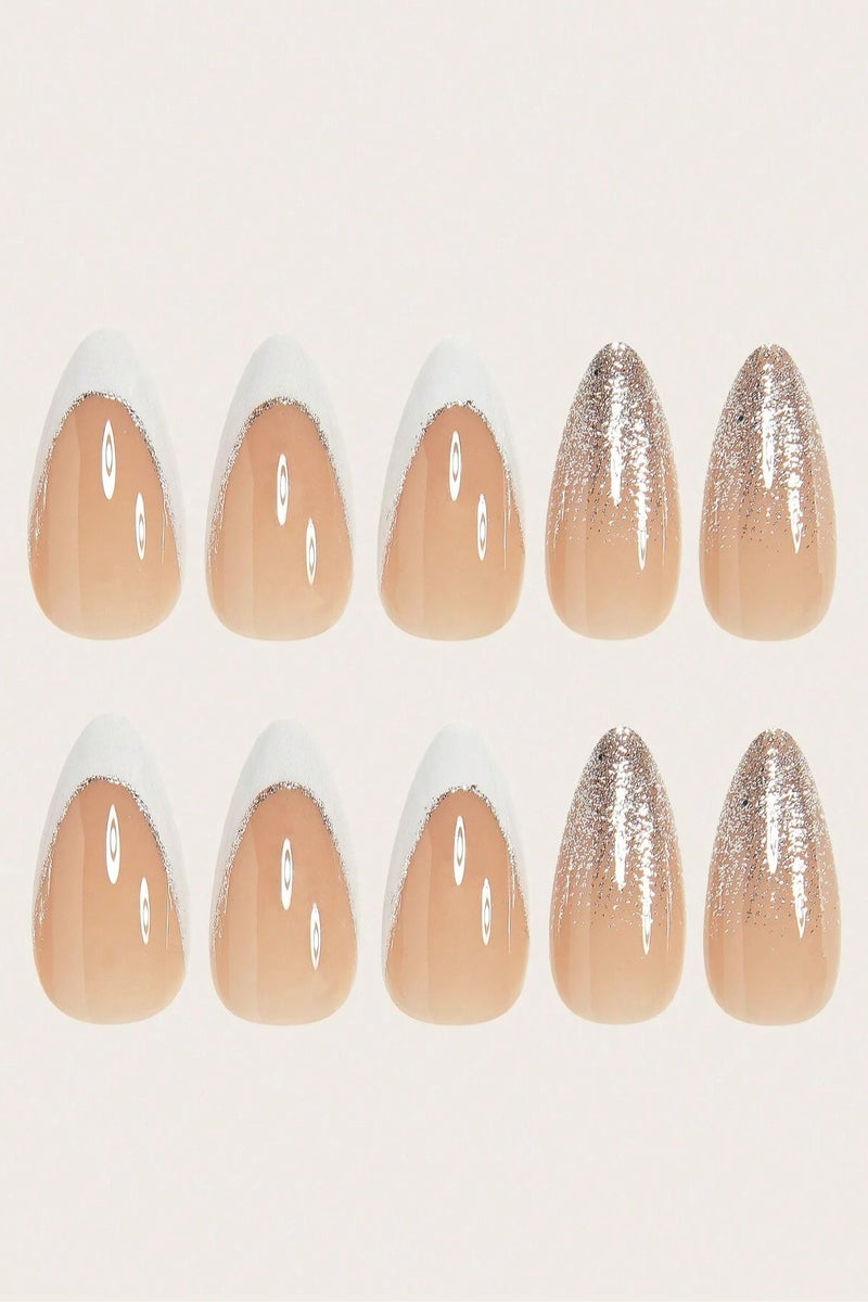 Almond shaped fake nails. The box contains 24 nails with a nail file and glue - Image 3