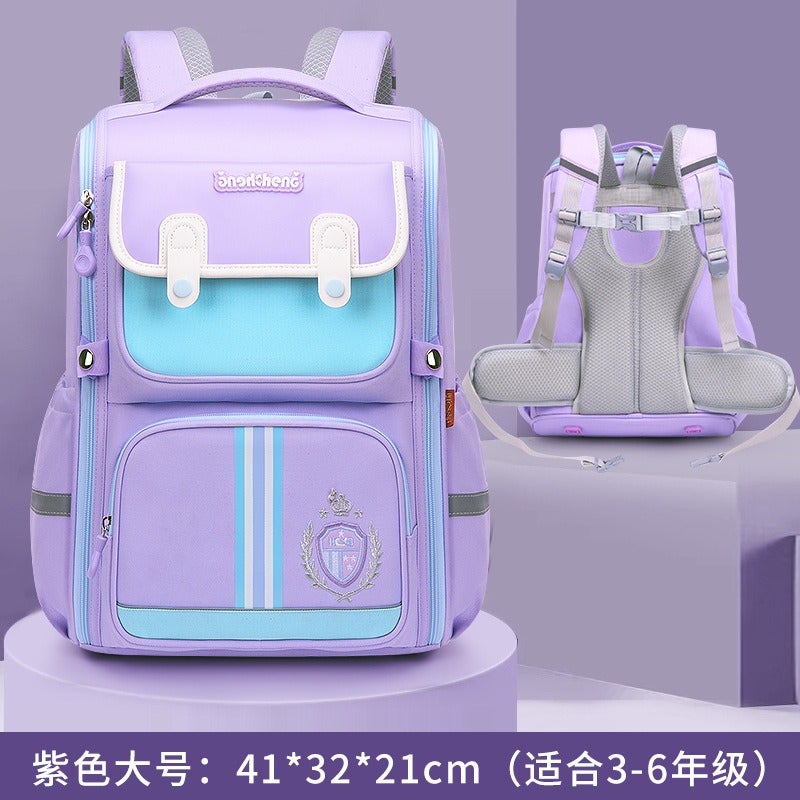New Style School Backpack for Boys and Girls, 1-6 Grade, with Waist Support, Large Capacity, Waterproof Lightweight Spine-Protective Reflective Wear-Resistant Breathable Space Design - Image 1