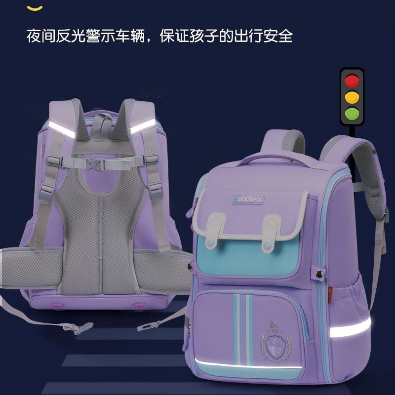 New Style School Backpack for Boys and Girls, 1-6 Grade, with Waist Support, Large Capacity, Waterproof Lightweight Spine-Protective Reflective Wear-Resistant Breathable Space Design - Image 3
