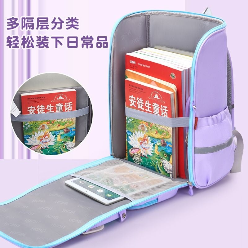 New Style School Backpack for Boys and Girls, 1-6 Grade, with Waist Support, Large Capacity, Waterproof Lightweight Spine-Protective Reflective Wear-Resistant Breathable Space Design - Image 4