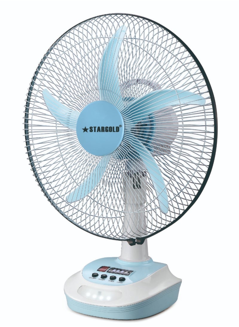 Stargold - Rechargeable Oscillating Fan 5 Speed With LED Light Fan 16inch 25W - Image 1