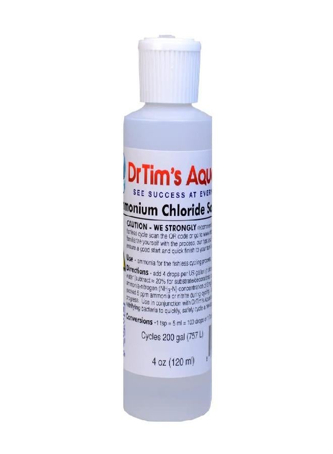 DrTim's Aquatics DrTim’s Aquatics Ammonium Chloride Solution for Fishless Cycling - 4 oz, Treats 200 gal. -  Fish Tank Cleaner for Saltwater, Freshwater & Reef Aquariums - Image 2
