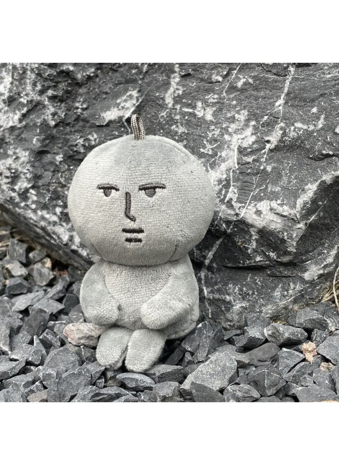 Generic - Grey Pink Rabbit Surrounding Shanghai Flash Dopamine Cartoon Plush Dress Fool Pendant Grey Stone Man-Specifications:Straw Hat-Color:12cm - Image 1