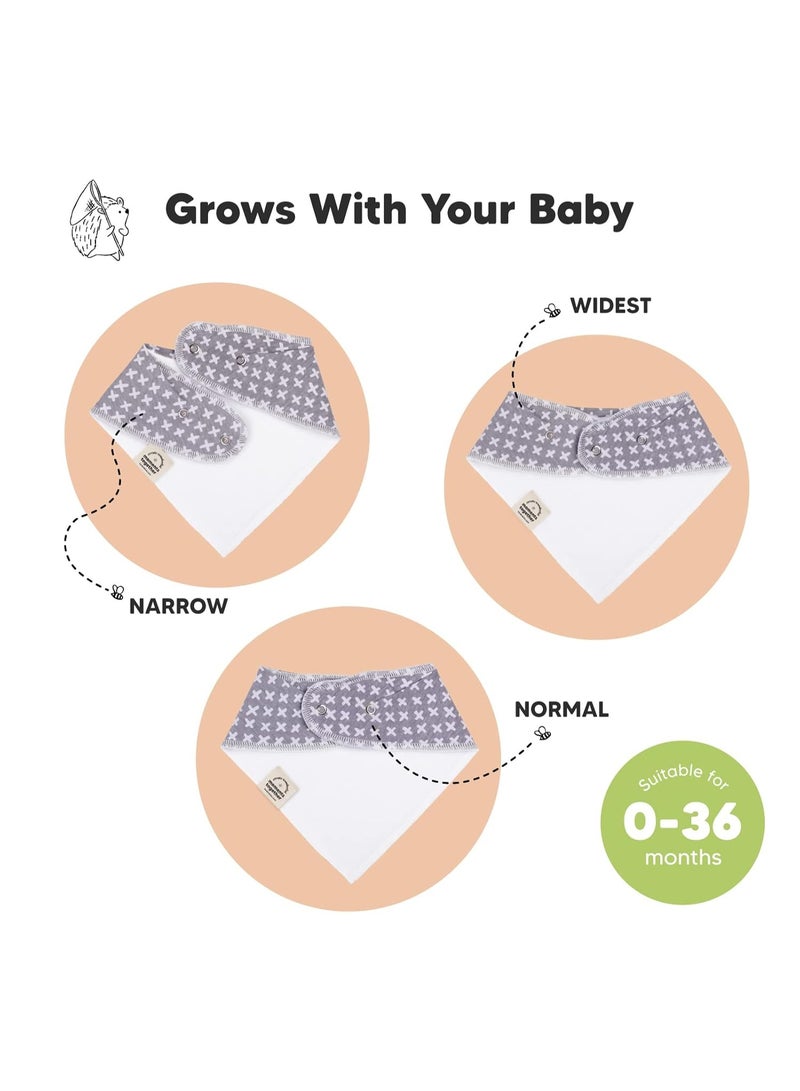 KeaBabies 10-Pack Organic Baby Bandana Bibs for Girls - Super Absorbent Triangle Baby Bibs for Drooling and Teething Infant, 100% Cotton Extra Soft for Newborn, Infant 0-36 Months (MONOS) - Image 2