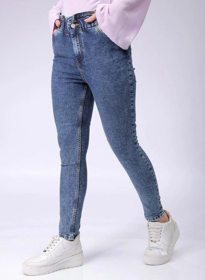 Freehand Freehand Women Blue Mid Rise Skinny Solid Jeans