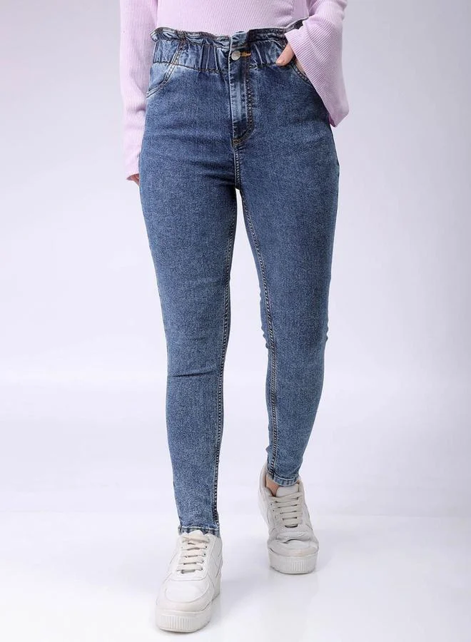 Freehand Freehand Women Blue Mid Rise Skinny Solid Jeans
