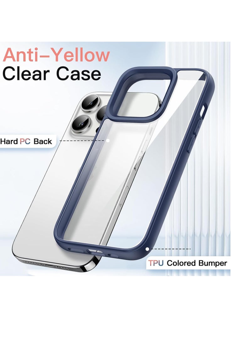 Case Compatible With iPhone 13/iPhone 14 (6.1 Inch), Clear Case Shockproof Hard PC +Soft Silicone [Not Yellowing] Transparent Protective Slim Case Phone - Black - Image 3