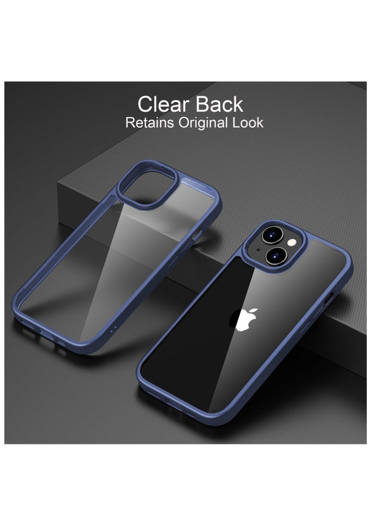 Case Compatible With iPhone 13/iPhone 14 (6.1 Inch), Clear Case Shockproof Hard PC +Soft Silicone [Not Yellowing] Transparent Protective Slim Case Phone - Black - Image 4