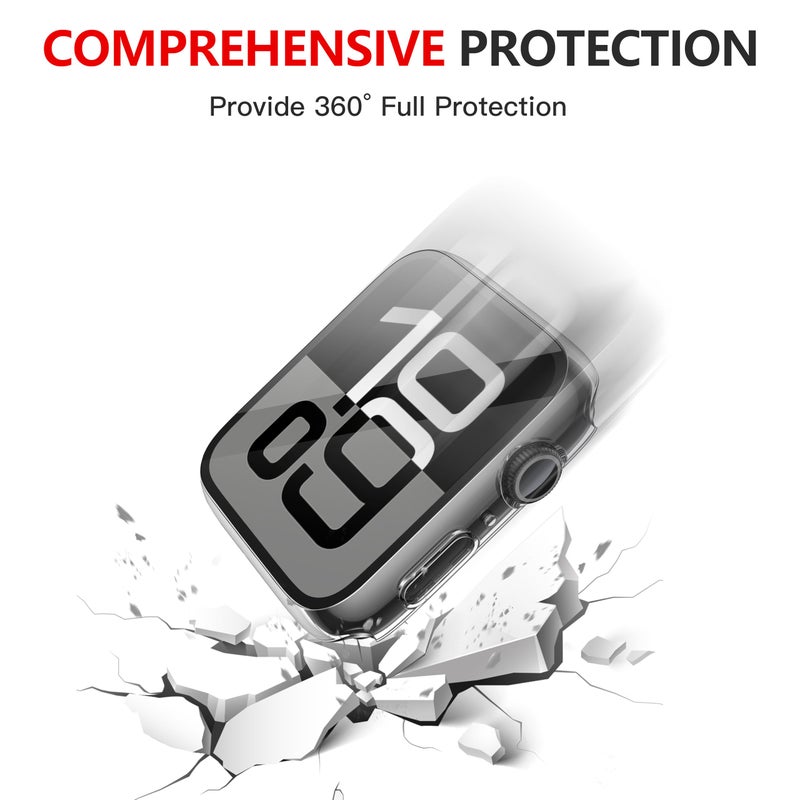 Misxi [2 Pack] Waterproof Hard Case with Tempered Glass Compatible with Apple Watch Series 11 (2025) Series 10 46mm, Ultra-Thin Anti-Fall Cover for iWatch Screen Protector, Crystal Transparent - Image 5