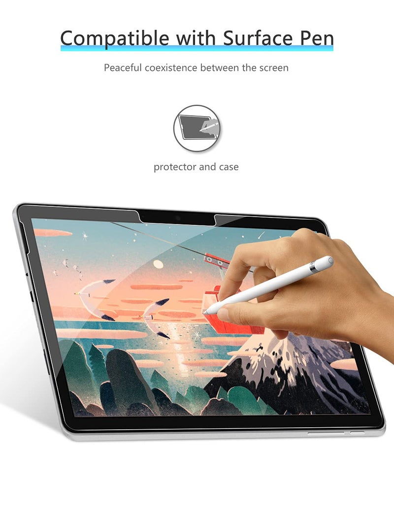 Omoton حماية شاشة OMOTON 2 عبوة لجهاز Microsoft Surface Go 4 / Surface Go 3 / Surface Go 2 / Surface Go (10.5 بوصة، 2023/2021/2020/2018)، زجاج مقسى/صديق للحافظة/متوافق مع قلم السطح - Image 5