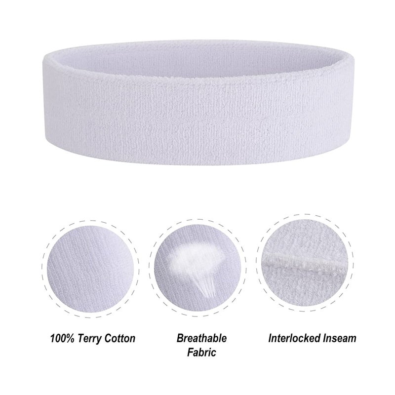 AMIFIT Sport Headband for Men and Women - Sports Headband for Workout & Running, Breathable, Non-Slip Sweat Head Bands for Long Hair, Pack of 2 (Black & White) - Image 4