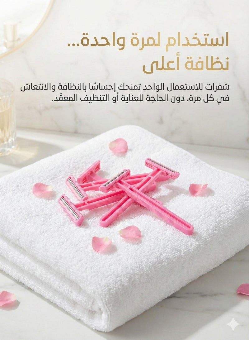 BOLAND LAURA Box of 16Women Pink Razor Blades Disposable Stainless Steel High End Twin Blade Razors - Image 5
