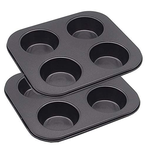 HYTK 4 Cup Muffin Pan 2 Pcs 85 X 748 Inch Air Fryer Small Oven Cupcake Baking Pan Non Stick No Toxic Bakeware