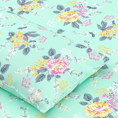 Home Ecstasy 100% Cotton King Bedsheet with 2 Pillow Covers - (Size 108 x 108 inches, 140 TC, Colour - Seagreen: Sea Foam) - Image 4