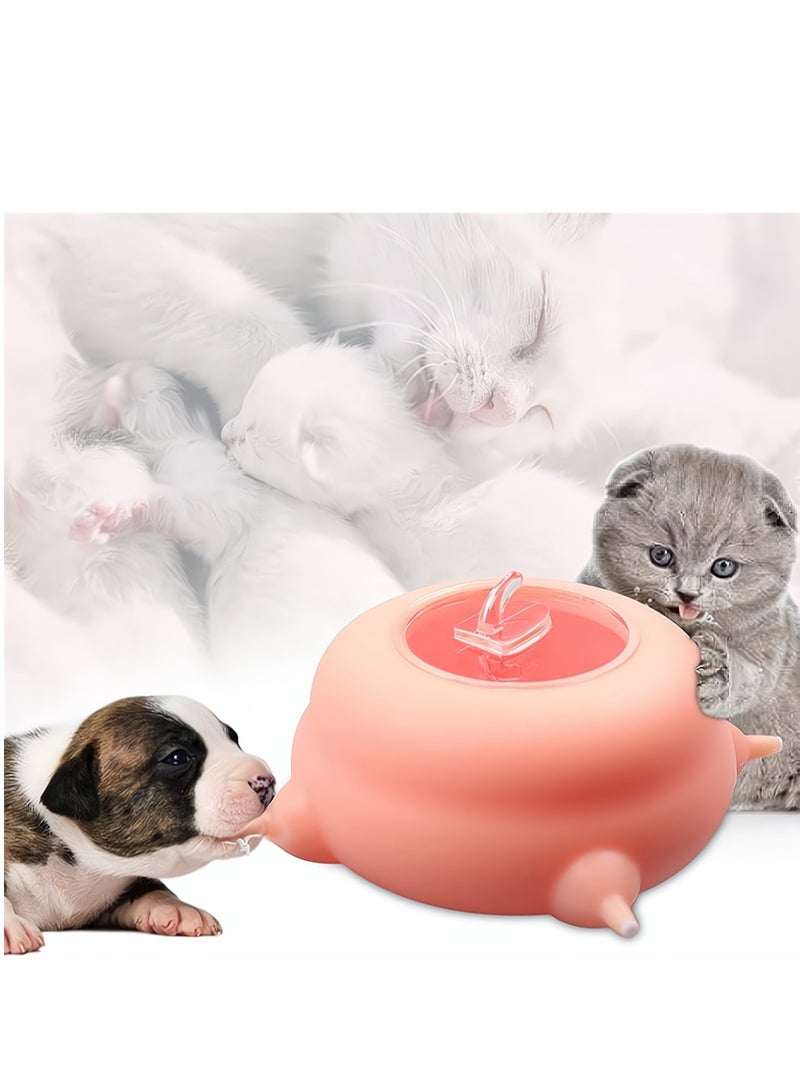 Silicone Puppy Milk Feeder with 4 Nipples - Perfect Nursing Solution for Small Newborn Pets Under 2 Weeks, Ensuring Healthy Feeding and Comfort - Image 1