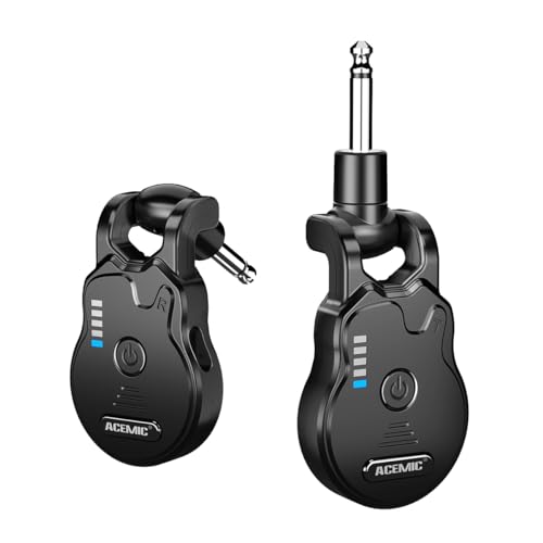 ACEMIC 2.4GHz Wireless Guitar System Rechargeable 4 Channels Audio Wireless Guitar Transmitter Receiver for Guitar Bass Electric Instruments, G1 - Image 1