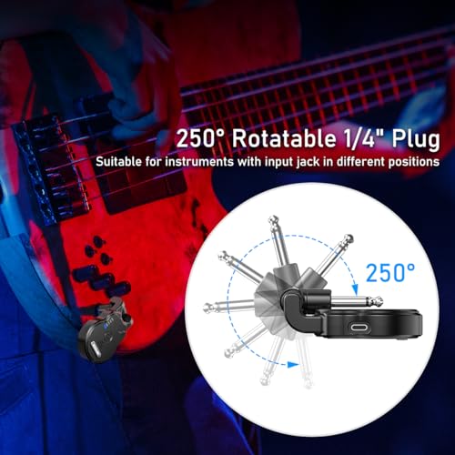 ACEMIC 2.4GHz Wireless Guitar System Rechargeable 4 Channels Audio Wireless Guitar Transmitter Receiver for Guitar Bass Electric Instruments, G1 - Image 2