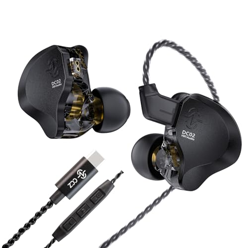 Kinboofi CCZ DC02 USB C Earbuds Wired with Microphone, Dual Magnetic Circuit DD IEM Earbuds,in Ear Type C Headphones with mic, Powerful Bass, Lightweight, Type-C Wired Earphones with Tangle-Free Flat Cable - Image 1