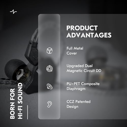 Kinboofi CCZ DC02 USB C Earbuds Wired with Microphone, Dual Magnetic Circuit DD IEM Earbuds,in Ear Type C Headphones with mic, Powerful Bass, Lightweight, Type-C Wired Earphones with Tangle-Free Flat Cable - Image 3