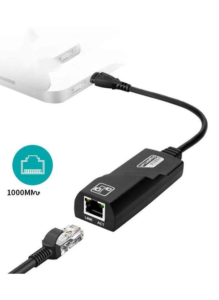 ماركة غير محددة محول شبكة خارجي جيجابت إيثرنت بمنفذ USB نوع C – سرعة 10/100/1000 ميجابت في الثانية  - Image 4