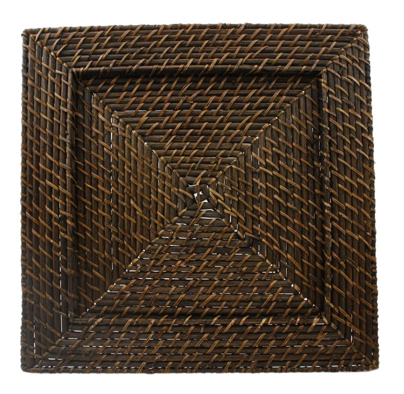 ChargeIt by Jay Square Chargers Set of 4 Decorative Service Plates for Home, Professional Fine Dining Perfect for Events & Dinner Parties -, Brown - Image 2