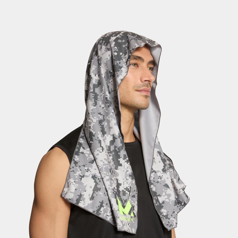 MISSION Cooling Hoodie Towel- Sport Hood Towel, Cools when Wet, UPF 50, Contours Your Head to Stay in Place- Digi Camo - Image 3