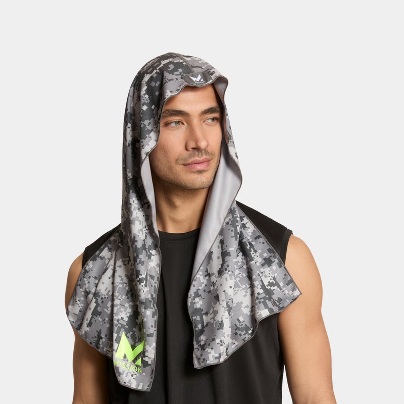 MISSION Cooling Hoodie Towel- Sport Hood Towel, Cools when Wet, UPF 50, Contours Your Head to Stay in Place- Digi Camo - Image 4