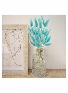 Excefore Natural Bunny Tails Dried Flowers, 70 Pcs Dried Lagurus Ovatus, Dried Pampas Grass Decor for Farmhouse Flower Arrangements Wedding Home Boho Party Decorations(Tiff Blue)  - Image 2