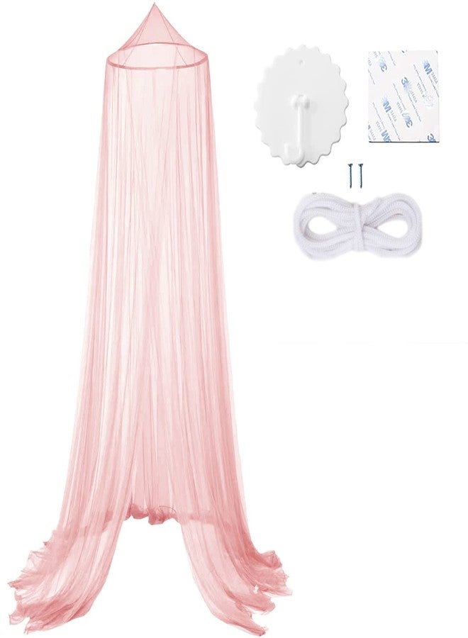 Eimilaly Bed Canopy Mosquito Net, Bed Canopy for Girls Room Decor - Insect Protection Hanging Canopy for Adults, Babies, Outdoor Camping, Pink/Single Door - Image 3