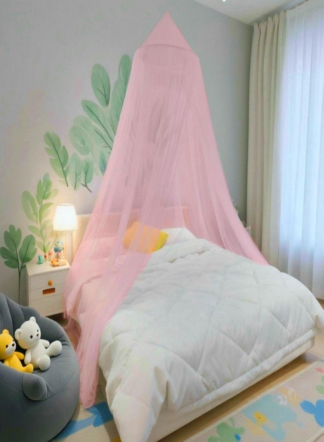 Eimilaly Bed Canopy Mosquito Net, Bed Canopy for Girls Room Decor - Insect Protection Hanging Canopy for Adults, Babies, Outdoor Camping, Pink/Single Door - Image 1