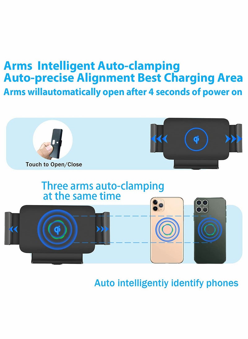 Excefore 15W Qi Wireless Car Charger Mount Holder Compatible for Galaxy Z Fold3 Fold2 Fold S22 Ultra Google Pixel 6 Pro iPhone 13 Max 12 Phone - Image 4