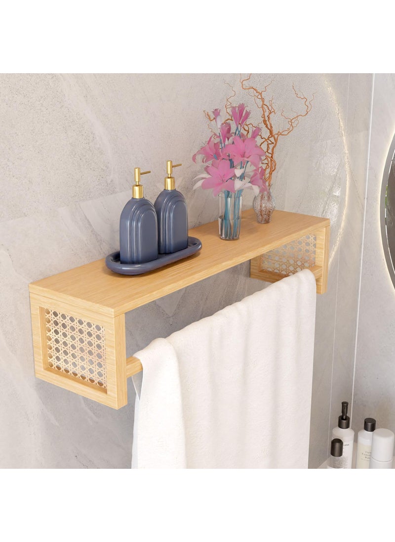 Lifelong Lifelong Towel Rack for Bathroom | Durable & Stylish Bamboo Rattan Bathroom Towel Holder & Hanger | Solid Organizer for Towels, Clothes | Space-Saving Towel Shelf (LLHIRTH01)  - Image 1