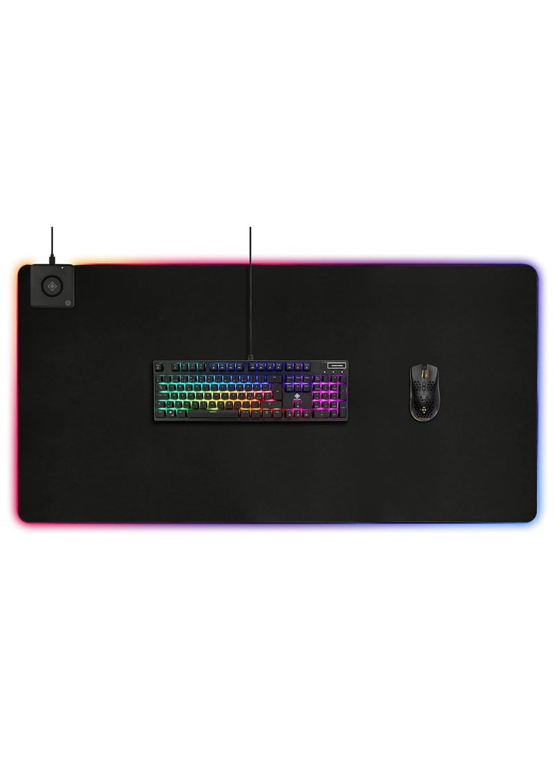 DELTACO GAMING - DELTACO RGB Mousepad with 10W Fast Wireless Charging & Extra Large Neoprene Surface - Image 1