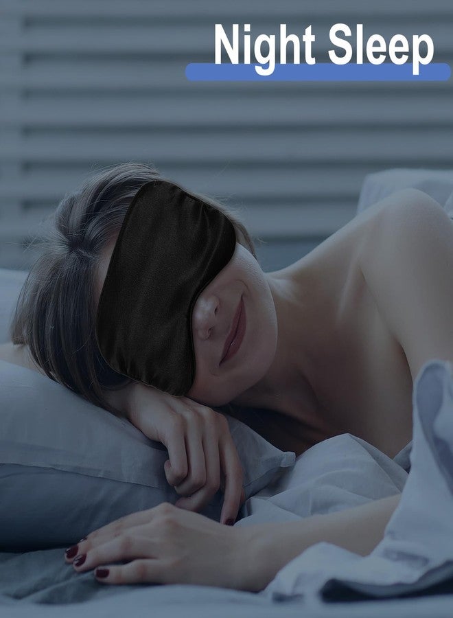 Lemecima 20 Pcs Silk Sleep Eye Mask for Sleeping Adjustable Elastic Strap Blackout Smooth Soft Eye Covers No Pressure Sleep Mask for Women and Men Comfortable Blindfolds(Black) - Image 5