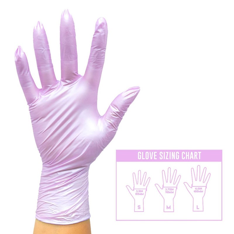 Colortrak Disposable Nitrile Gloves, Pink, Luminous Collection Lilac Frost Latex-Free, Powder-Free Hair Color Gloves for Chemical Processing & Salon Services, 100 Count, Medium - Image 5
