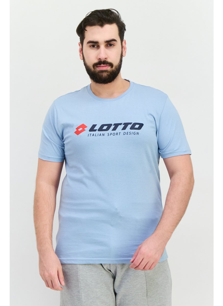 LOTTO Men Sportswear Fit Short Sleeve Outdoor T-Shirts, Sky Blue  - Image 1