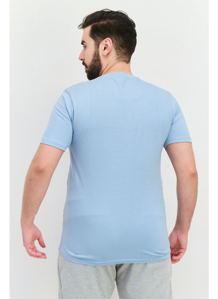 LOTTO Men Sportswear Fit Short Sleeve Outdoor T-Shirts, Sky Blue  - Image 3