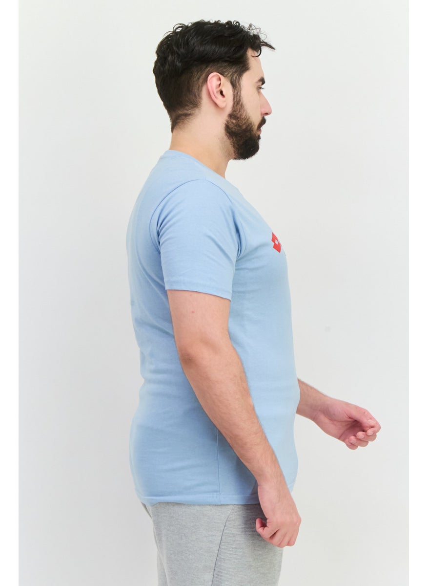 LOTTO Men Sportswear Fit Short Sleeve Outdoor T-Shirts, Sky Blue  - Image 2
