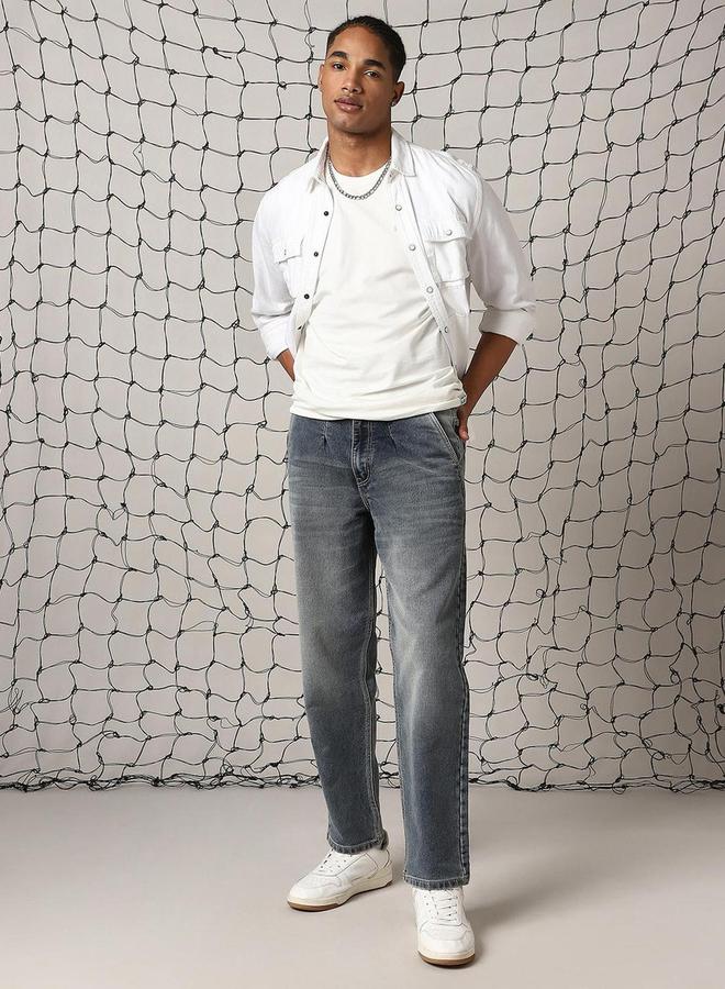 Hubberholme Mid Rise Regular Fit Faded Jeans - Image 1