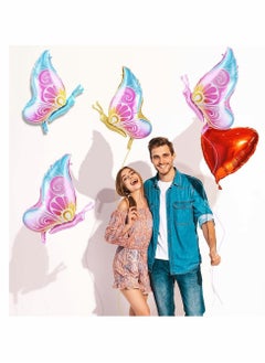 Excefore Butterfly Balloons, 6 Pcs Fairy Colorful Butterfly Helium Mylar Foil Balloon  - Image 5